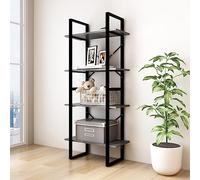 BOWEKAM Mobili, scaffali, librerie e mensole in piedi, armadio a 4 ripiani, grigio 60 x 30 x 140 cm, in legno di pino massiccio