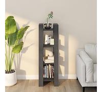 BOWEKAM Mobili, scaffali, librerie e mensole in piedi, armadio per libri/divisorio grigio 41 x 35 x 125 cm in legno massello di pino