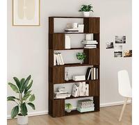 BOWEKAM Mobili, scaffali, librerie e mensole in piedi, armadio per libri/divisorio in rovere marrone 100 x 24 x 188 cm