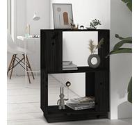 BOWEKAM Mobili, scaffali, librerie e mensole in piedi, armadio per libri/divisorio nero, 51 x 25 x 70 cm, in legno massello di pino