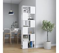 BOWEKAM Mobili, scaffali, librerie e mensole in piedi, divisorio per libri, bianco, 60 x 24 x 186 cm