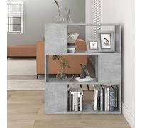BOWEKAM Mobili, scaffali, librerie e mensole in piedi, divisorio per libri, grigio cemento 80 x 24 x 94 cm, legno ingegnerizzato