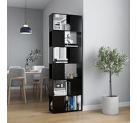 BOWEKAM Mobili, scaffali, librerie e mensole in piedi, divisorio per libri, nero, 60 x 24 x 186 cm, in legno ingegnerizzato