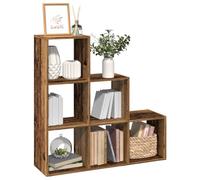 BOWEKAM Mobili, scaffali, librerie e mensole in piedi, libreria divisoria a 3 livelli, legno antico 99 x 29 x 99 cm, legno ingegnerizzato