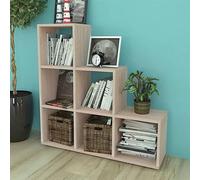 BOWEKAM Mobili, scaffali, librerie e mensole in piedi, libreria per scale, 107 cm, rovere
