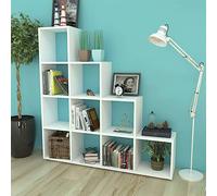 BOWEKAM Mobili, scaffali, librerie e mensole in piedi, libreria per scale, 142 cm, bianco