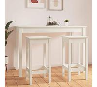 BOWEKAM Mobili, sedie, sedie da cucina e sala da pranzo, sedie da bar, 2 pezzi, bianco, 40 x 40 x 78 cm, in legno massello di pino