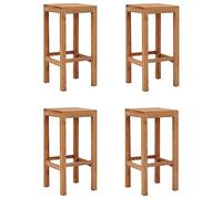 BOWEKAM Mobili, sedie, sgabelli da tavolo e bar, sgabelli da bar, 4 pezzi in legno massello di teak