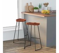 BOWEKAM Mobili,Sedie,Tavolo & Sgabelli Bar,Gavin Sgabelli Bar 2 pz 50x40x78 cm Legno Massello Mango