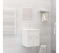 BOWEKAM Mobili,Set di mobili,Set di mobili da bagno,2 pezzi Set di mobili da bagno in legno laccato bianco lucido
