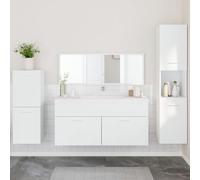 BOWEKAM Mobili,Set di mobili,Set di mobili da bagno,4 pezzi Set di mobili da bagno in legno bianco ingegnerizzato