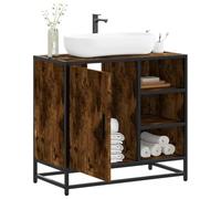 BOWEKAM Mobili,Set di mobili,Set di mobili da bagno,Bagno Lavandino Cabinet Rovere Fumé 65x33x60 cm Legno Ingegnerizzato
