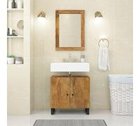 BOWEKAM Mobili,Set di mobili,Set di mobili da bagno,Mobile lavabo 62x33x58 cm Legno massello mango e legno ingegnerizzato