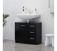 BOWEKAM Mobili,Set di mobili,Set di mobili da bagno,Mobile lavello Nero 63x30x54 cm Legno ingegnerizzato