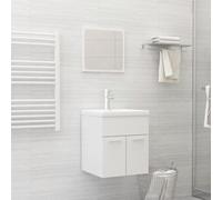 BOWEKAM Mobili,Set di mobili,Set di mobili da bagno,Mobili da bagno Set di mobili in legno bianco lucido