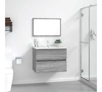 BOWEKAM Mobili,Set di mobili,Set di mobili da bagno,Set di mobili da bagno 2 pezzi Grigio Sonoma Engineered Wood