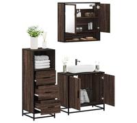 BOWEKAM Mobili,Set di mobili,Set di mobili da bagno,Set di mobili da bagno in legno di quercia marrone 3 pezzi