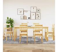 BOWEKAM Mobili,Set di mobili,Set di mobili da cucina e da pranzo,7 pezzi Set da pranzo Panama in legno massello di pino