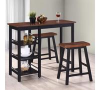 BOWEKAM Mobili,Set di mobili,Set di mobili da cucina e da pranzo,Bar Set 3 pezzi MDF Nero