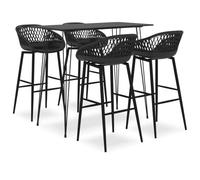 BOWEKAM Mobili,Set di mobili,Set di mobili da cucina e da pranzo,Set da bar da 5 pezzi nero