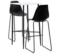 BOWEKAM Mobili,Set di mobili,Set di mobili da cucina e da pranzo,Set di 3 pezzi Bar in plastica nera
