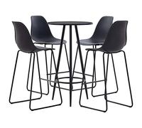 BOWEKAM Mobili,Set di mobili,Set di mobili da cucina e da pranzo,Set di 5 pezzi Bar in plastica nera