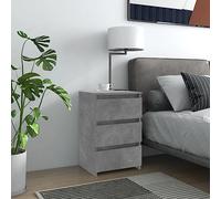 BOWEKAM Mobili, Tavoli, Comodini, Armadietto Letto Grigio Cemento 40x35x62,5 cm Legno Ingegnerizzato