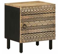BOWEKAM Mobili, Tavoli, Comodini, Armadietto Letto Nero 40x33.5x46 cm Legno massello grezzo Mango