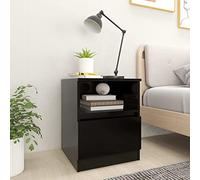 BOWEKAM Mobili,Tavoli,Comodini,Armadietto Letto Nero 40x40x50 cm Legno Ingegnerizzato