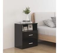 BOWEKAM Mobili, Tavoli, Comodini, Armadietto Letto Nero 50x32x60 cm