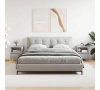 BOWEKAM Mobili, Tavoli, Comodini, Comodini 2 pz Grigio Cemento 40x35x50 cm Legno Ingegnerizzato