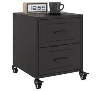 BOWEKAM Mobili, Tavoli, Comodini, Comodini 2 pz Nero 36x39x43.5 cm Acciaio