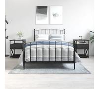 BOWEKAM Mobili, Tavoli, Comodini, Comodini 2 pz Nero 40x42x55 cm Legno Ingegnerizzato