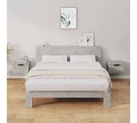 BOWEKAM Mobili, Tavoli, Comodini, Comodini a Parete 2 Pezzi Grigio Cemento 34x30x20 cm