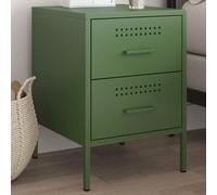 BOWEKAM Mobili, Tavoli, Comodini, Comodini Verde Oliva 36x39x50.5 cm Acciaio