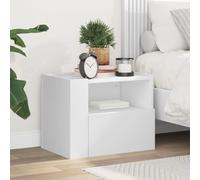 BOWEKAM Mobili, Tavoli, Comodini, Comodino a Parete Bianco 45x30x35 cm