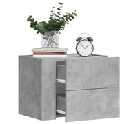 BOWEKAM Mobili, Tavoli, Comodini, Comodino a Parete Grigio Cemento 45x30x35 cm