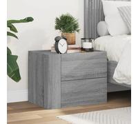 BOWEKAM Mobili,Tavoli,Comodini,Comodino a parete Grigio Sonoma 45x30x35 cm