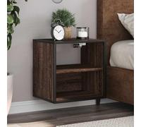 BOWEKAM Mobili, Tavoli, Comodini, Comodino a Parete in Rovere Marrone 40x31x39.5 cm