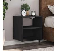 BOWEKAM Mobili, Tavoli, Comodini, Comodino a Parete Nero 40x31x39.5 cm