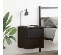 BOWEKAM Mobili, Tavoli, Comodini, Comodino a Parete Rovere Nero 38x34x40 cm