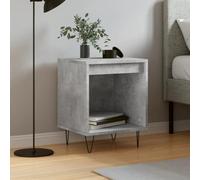 BOWEKAM Mobili,Tavoli,Comodini,Comodino Grigio Cemento 40x35x50 cm Legno Ingegnerizzato