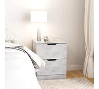 BOWEKAM Mobili,Tavoli,Comodini,Comodino Grigio Cemento 40x40x50 cm Legno Ingegnerizzato