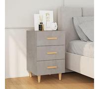 BOWEKAM Mobili,Tavoli,Comodini,Comodino Grigio Cemento 40x40x66 cm Legno Ingegnerizzato