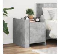 BOWEKAM Mobili,Tavoli,Comodini,Comodino Grigio Cemento 45x50x50 cm Legno Ingegnerizzato