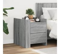 BOWEKAM Mobili,Tavoli,Comodini,Comodino Grigio Sonoma 45x50x50 cm Legno Ingegnerizzato