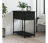 BOWEKAM Mobili,Tavoli,Comodini,Comodino Nero 30x60x60 cm Legno Ingegnerizzato