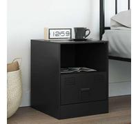 BOWEKAM Mobili,Tavoli,Comodini,Comodino Nero 34.5x39x44 cm Acciaio