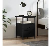 BOWEKAM Mobili,Tavoli,Comodini,Comodino Nero 34x35.5x50 cm Legno Ingegnerizzato