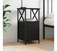 BOWEKAM Mobili,Tavoli,Comodini,Comodino Nero 34x35.5x70 cm Legno Ingegnerizzato